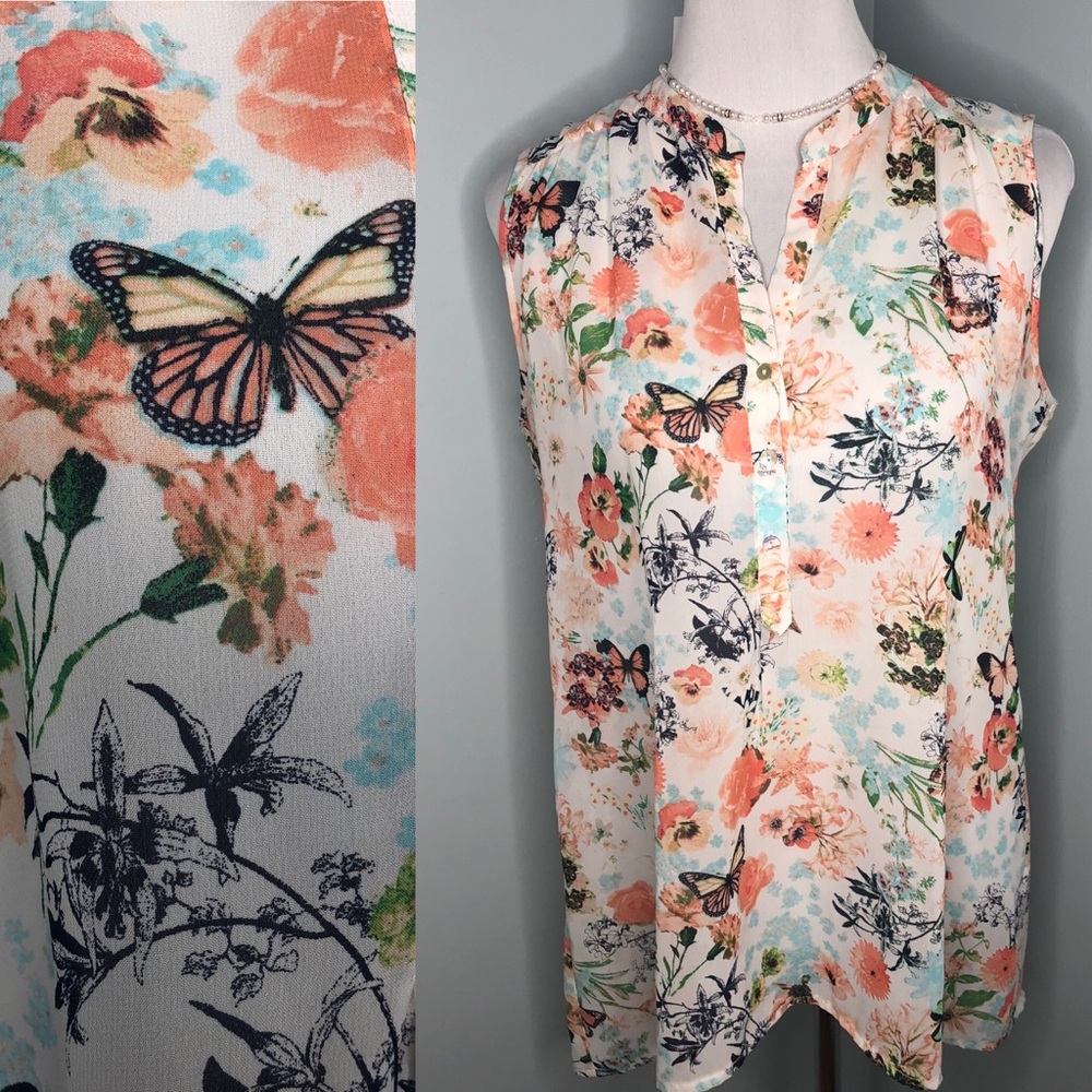 ✨2/$20✨N.W.D. Floral 🌸 🦋 Sleeveless Blouse